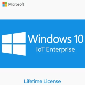 Windows 10 IoT Enterprise interface displayed on multiple connected devices, showcasing industrial and commercial IoT applications