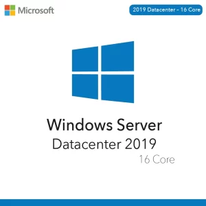 Microsoft Windows Server 2019 Datacenter 16-Core License Key box front view