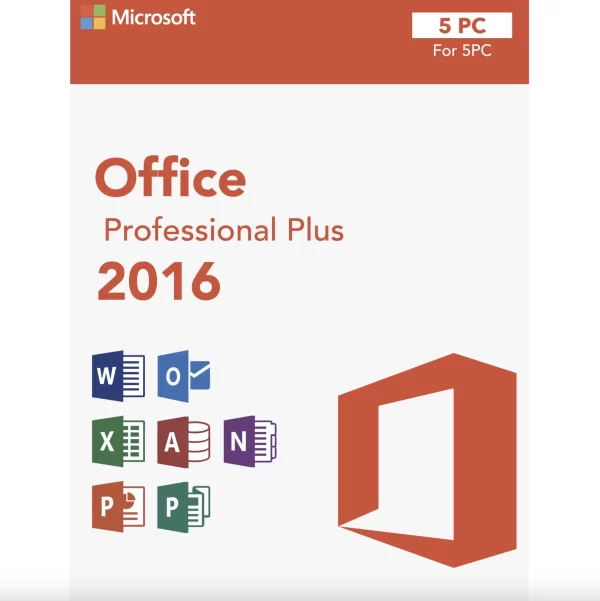 Microsoft Office 2016 Professional Plus 5PC License Key - Word, Excel, PowerPoint, Outlook software bundle