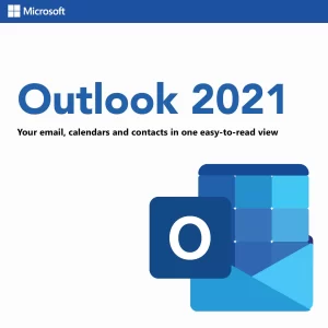 Microsoft Outlook 2021 Professional software box with email and calendar icons